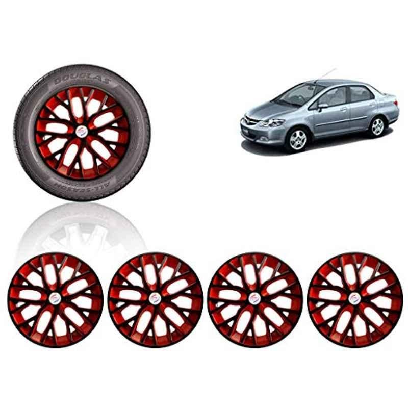 Buy Auto Pearl 4 Pcs 14 inch ABS Black & Red Press Type Fitting