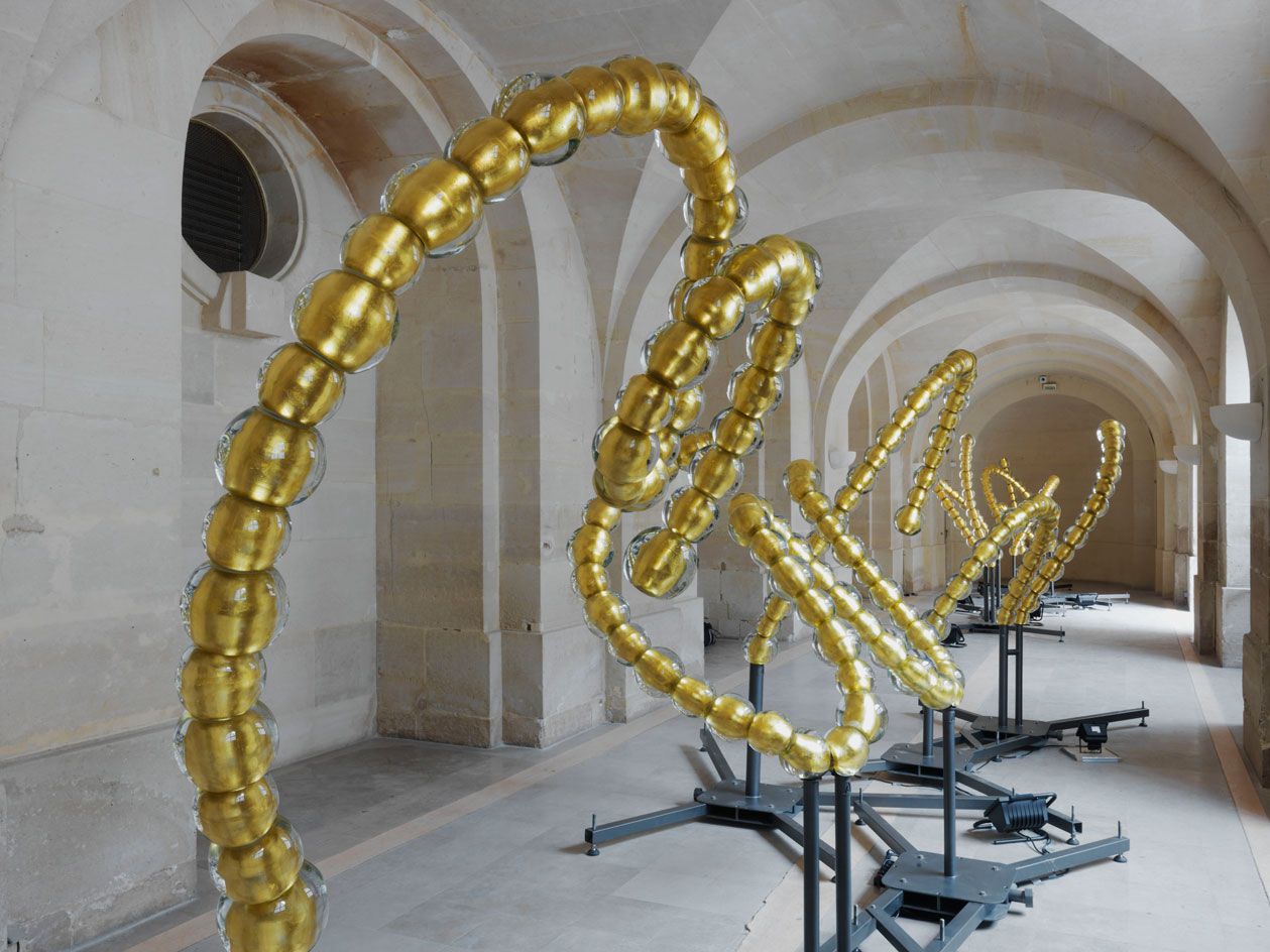 Jean-Michel Othoniel's gold-leaf glass sculptures herald a