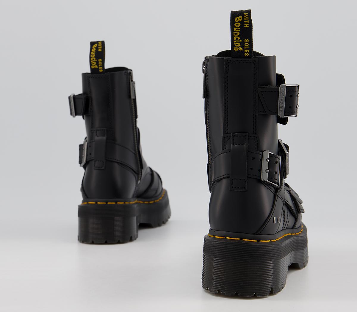 Dr. Martens Jadon Strap Boot Black - Women's Ankle Boots