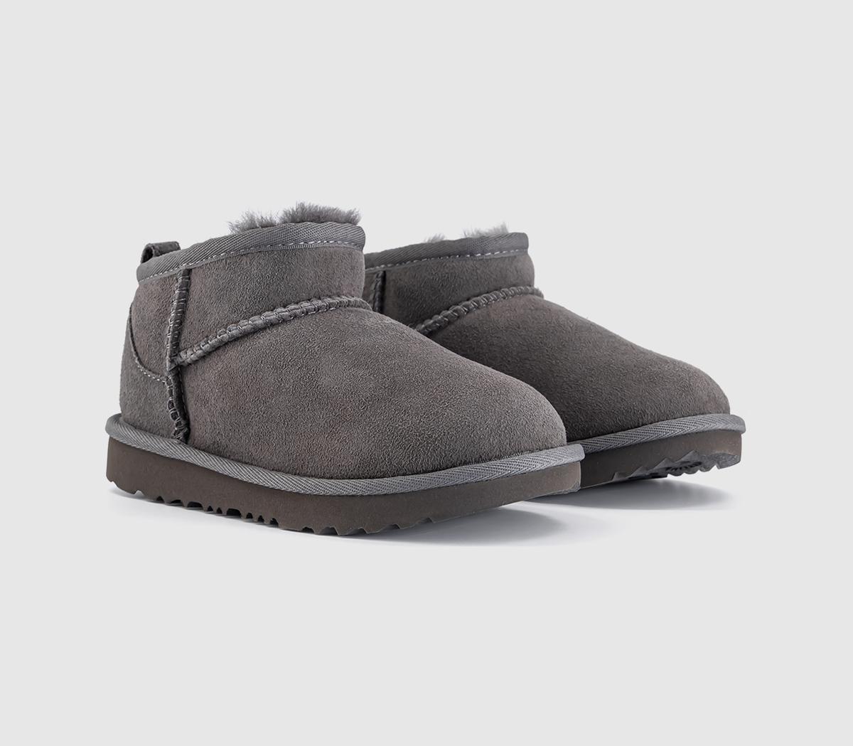 UGG Classic Ultra Mini Kids Boots Grey - Unisex