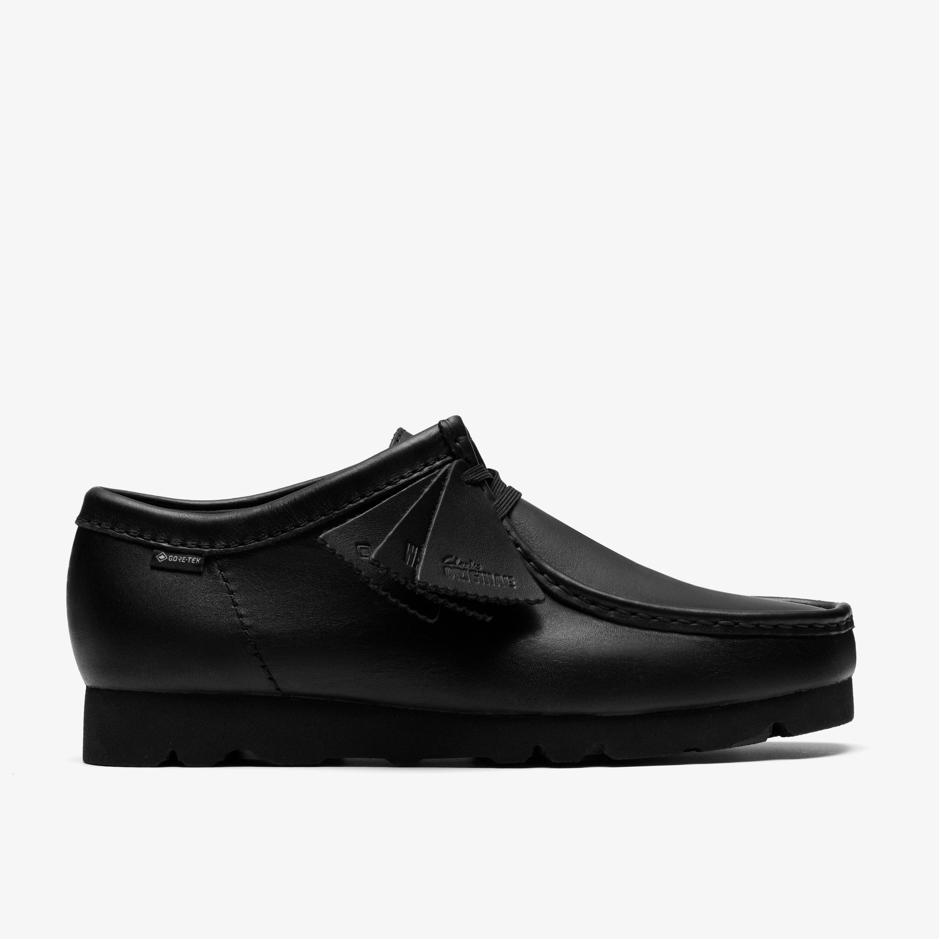 Mens Wallabee Gore-Tex Black/Black Leather | Clarks