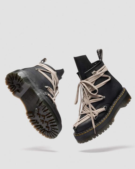 1460 Rick Owens Megalace Leather Platform Boots in Black | Dr. Martens