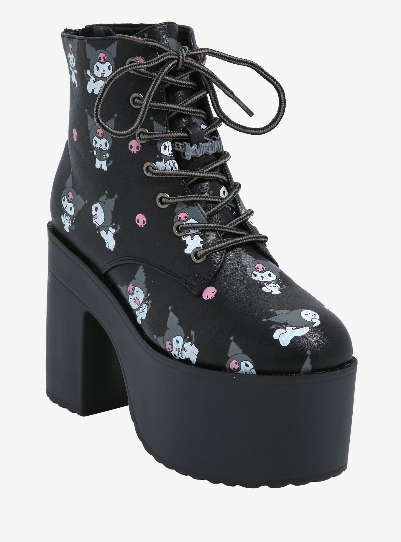 Kuromi Lace-Up Platform Boots | Hot Topic