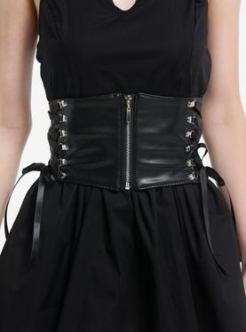 Black Ribbon Lace-Up Corset | Hot Topic