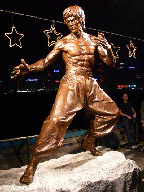 80s ブルース・リー像 Bruce Lee ブロンズ 立体彫刻 記念盾 80s