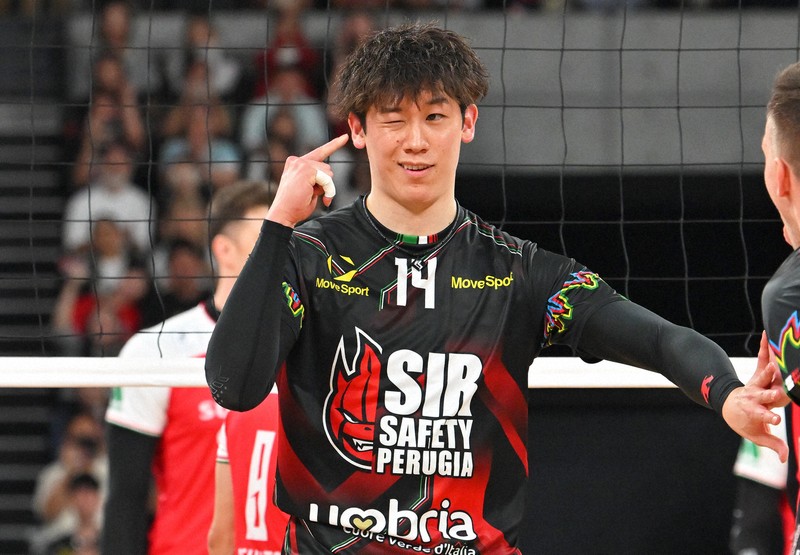 100%ユウキ：ペルージャ石川祐希、代表対決に「正直、意識は