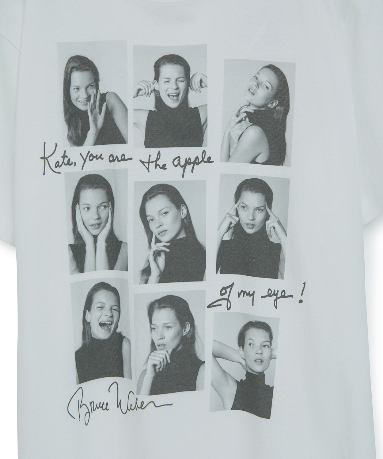 ブルース・ウェーバーが撮影した若かりし日のケイト・モスがTシャツに