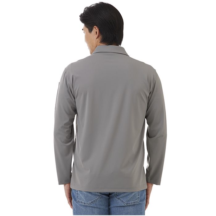 ナフコ ナイロン長袖ポロシャツ NF-258 グレー LLの通販｜ポロシャツ