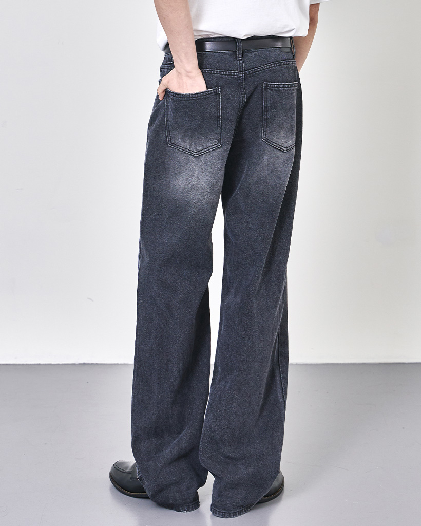 ORIGINAL) ダメージワイドデニムパンツ | ファッション通販サイト NUGU