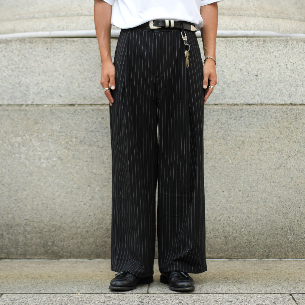 ワンタックピンストライプスラックス | ファッション通販サイト NUGU