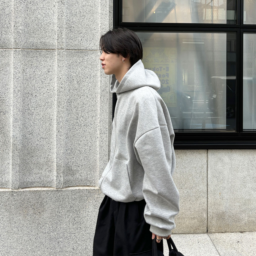 ユニセックス) オーバーフィットフーディージップアップ