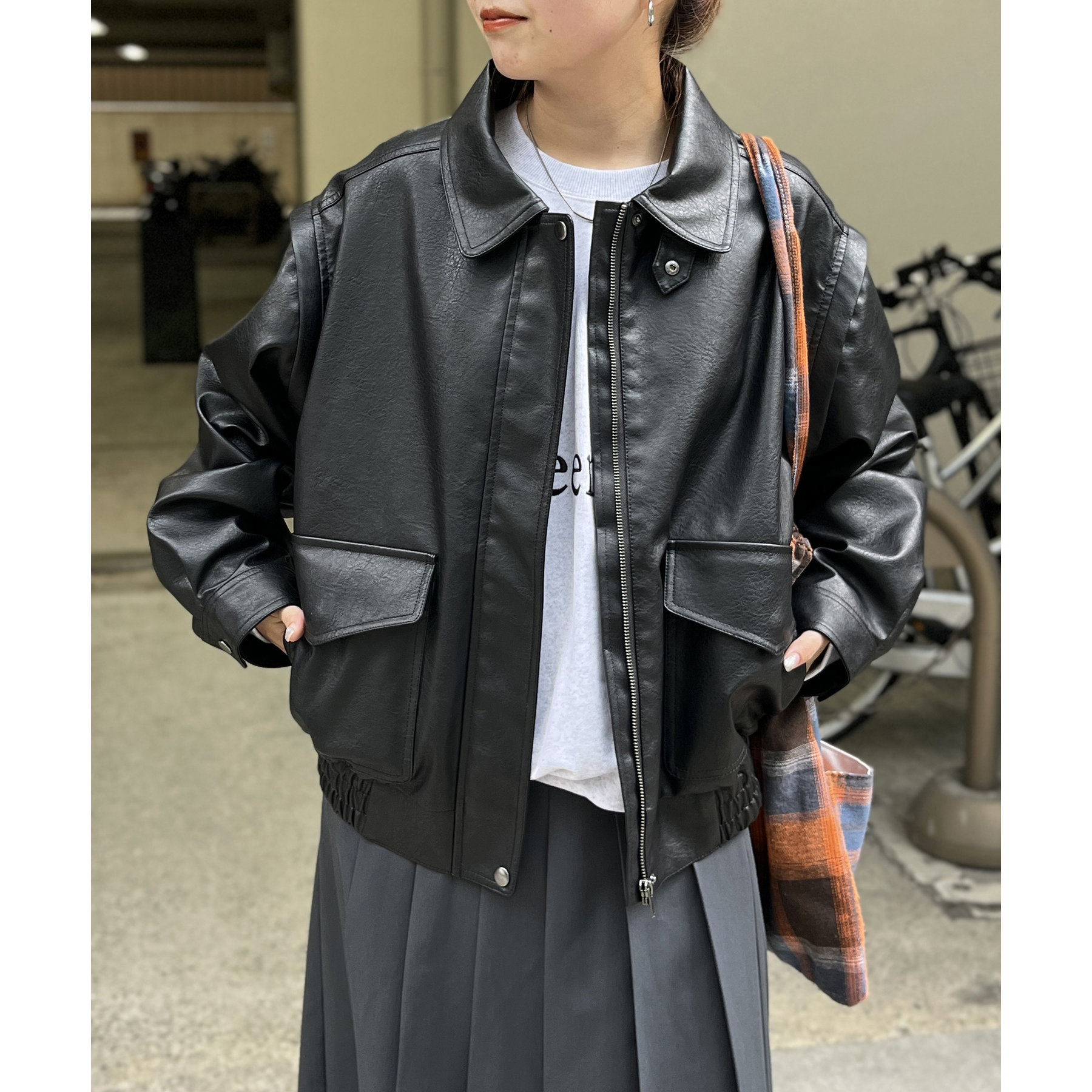 2WAYフェイクレザーA2ブルゾン | ファッション通販サイト NUGU