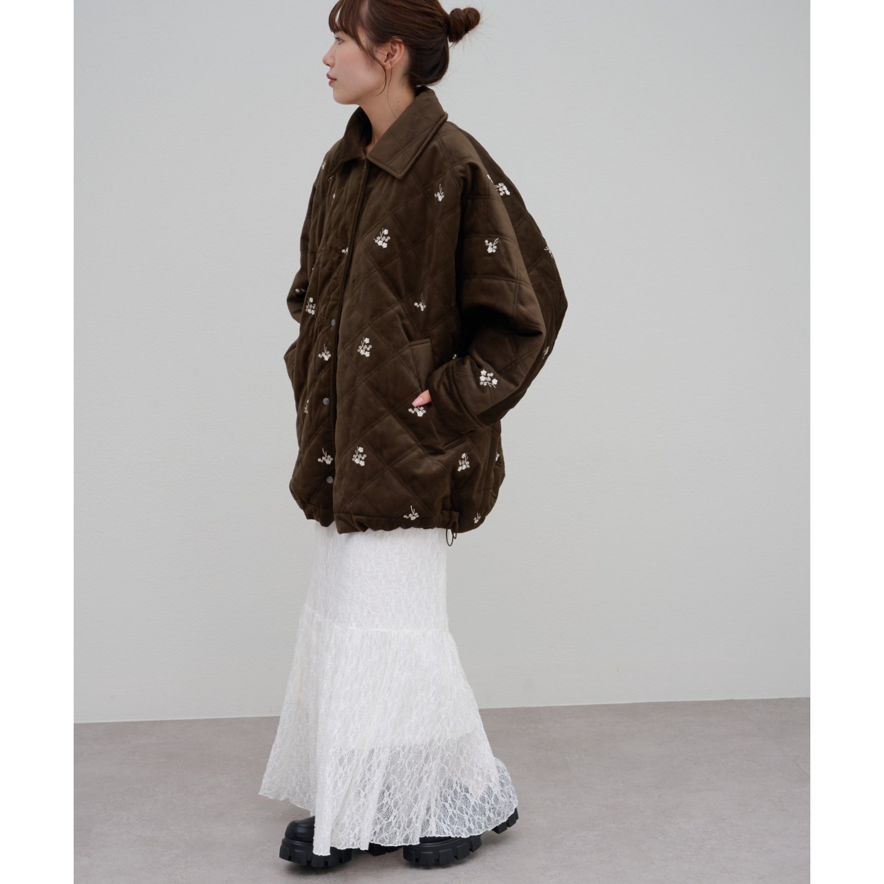 umm.】ベロア刺繍キルティングジャケット | ファッション通販サイト NUGU
