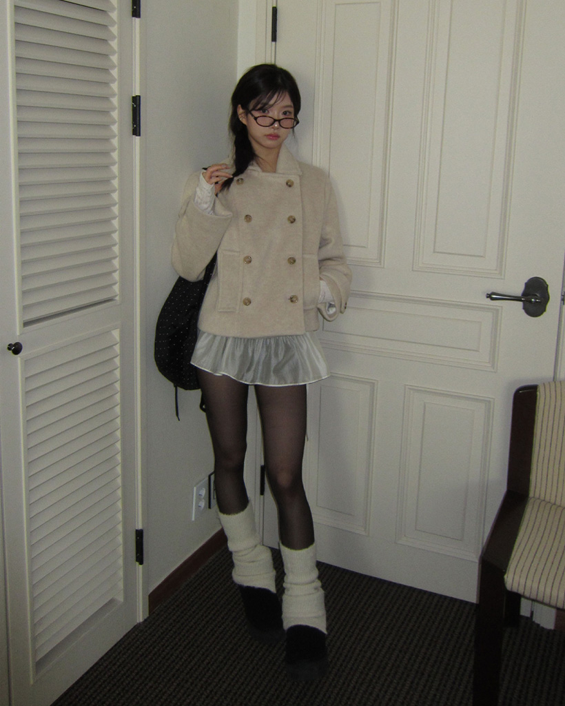 ダブルカラーウールハーフコート | ファッション通販サイト NUGU