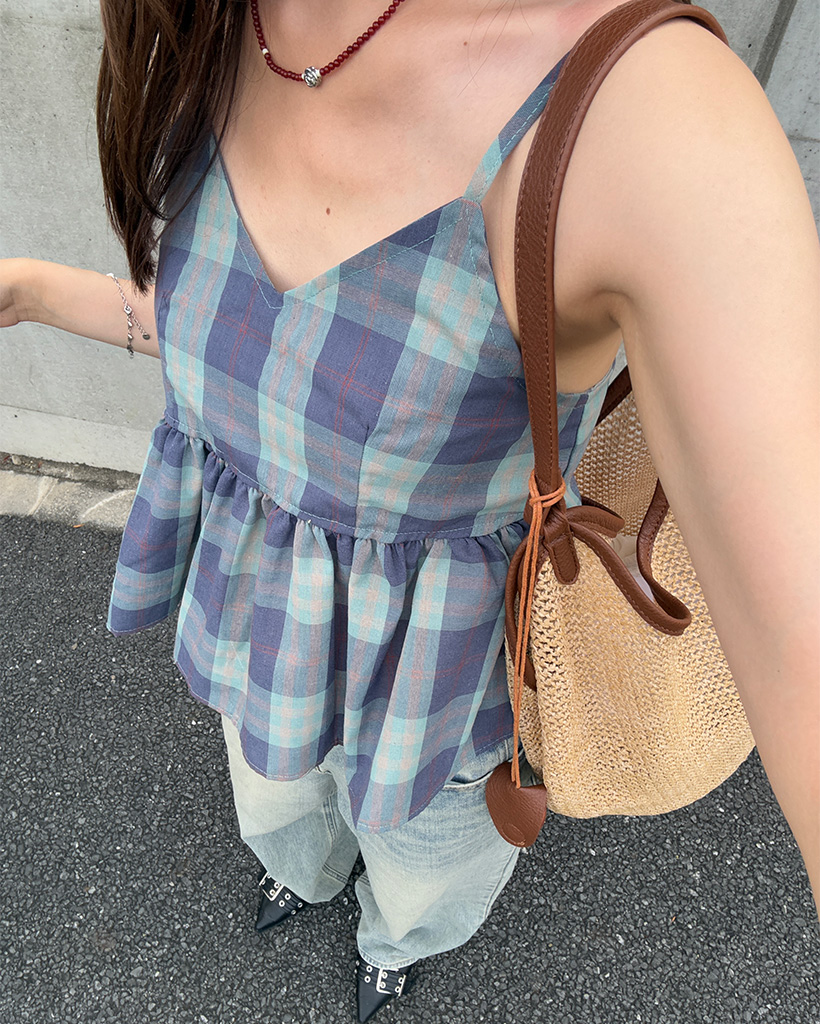 チェックフリルキャミソール | ファッション通販サイト NUGU