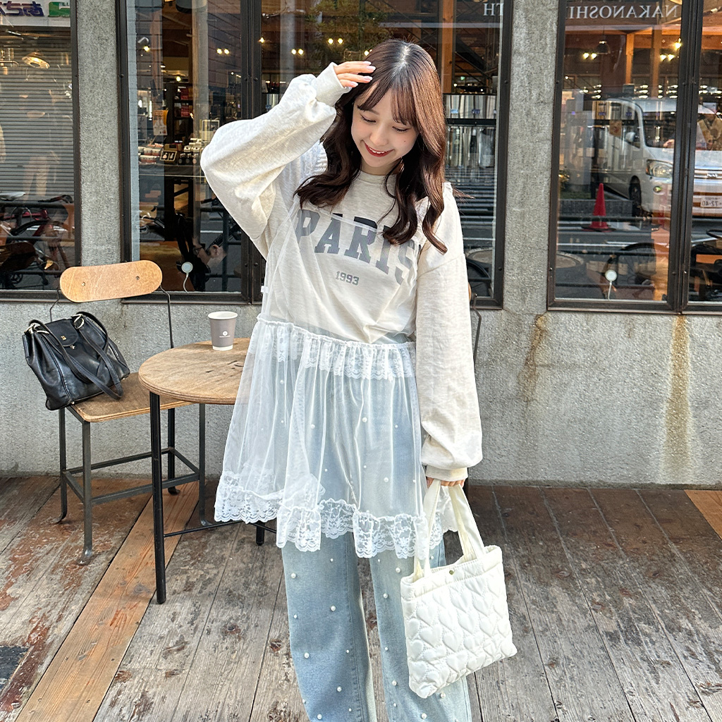 シースルーエプロンミニワンピース | ファッション通販サイト NUGU