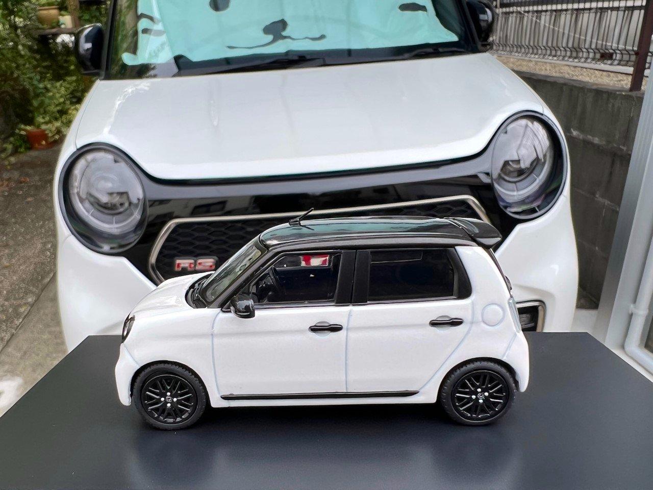 ホビージャパン 1/43 ホンダ N-ONE RS プレミアムホワイトパール 完成