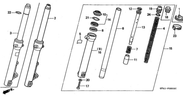 nsr50 フォークオーバーホール 1/2｜KO 147gtaのブログ｜KO 147gtaの