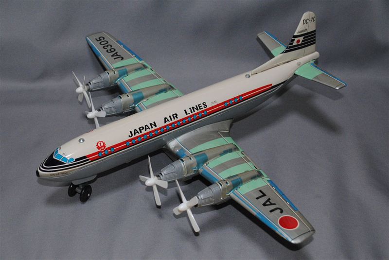 野村トーイ、ブリキ製電動走行 日本航空 ダグラスDC-7C、｜覆面えるの