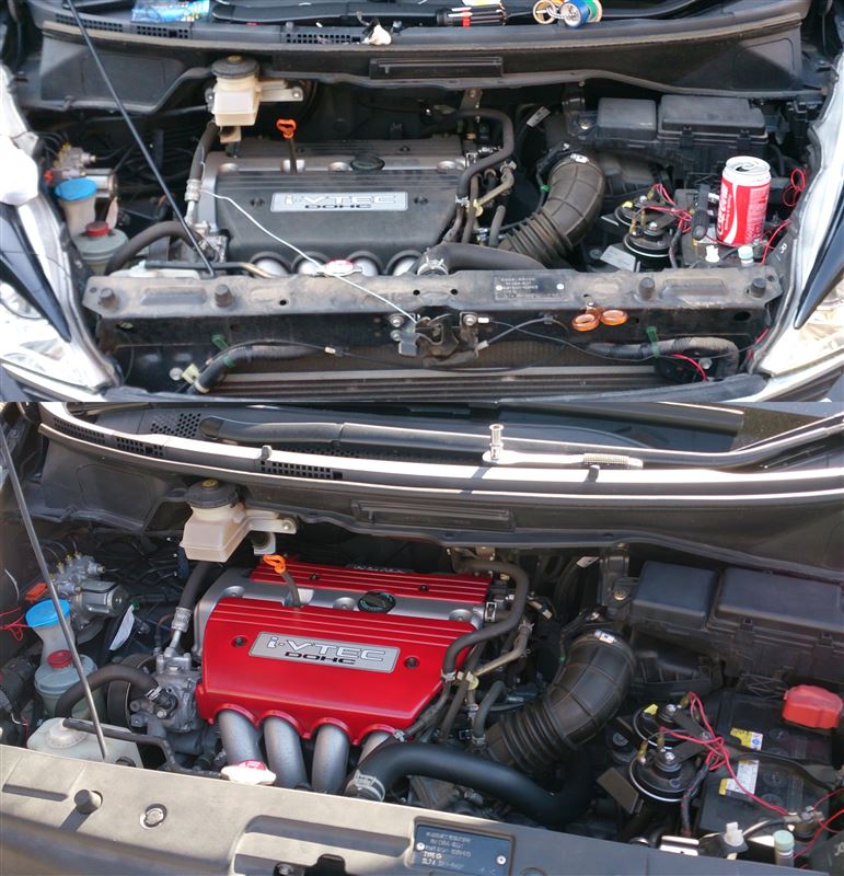 エンジンカバー類の塗装【ステップワゴン RG1】（ホンダ