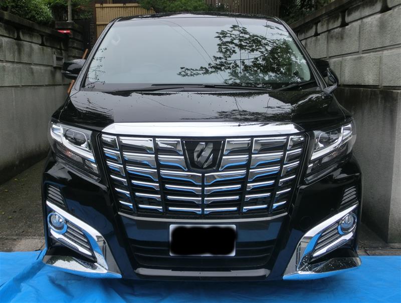 30系ボンネットフードモール ブラック化（トヨタ アルファード・30系