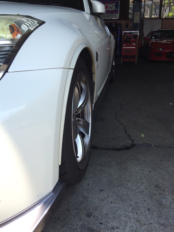 NM35ステージア フロントアッパーアーム取り付け（日産 フェアレディZ