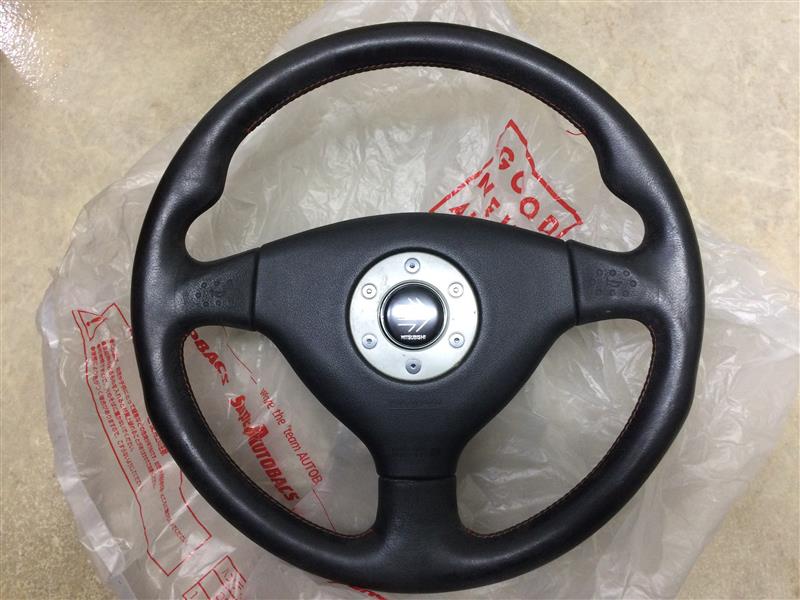 純正ステアリング革張り替え1（不可かも）（三菱 ランサー