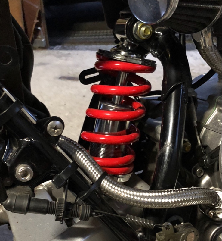 タケガワ車高調整式リヤショックアブソーバーへ交換（ホンダ エイプ100