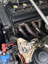 トラスト製エレメント移動タイプのオイルクーラー取り付け（トヨタ