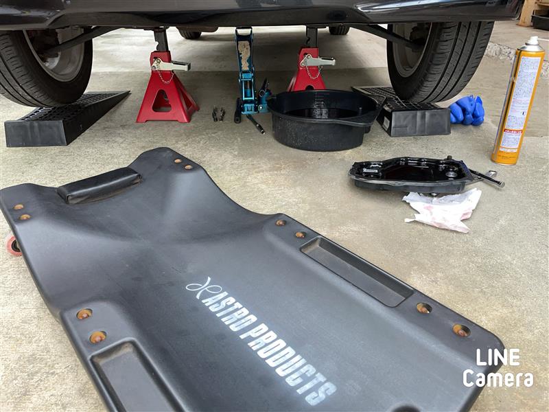 CVTオイル、Oリング、ストレーナー、オイルパンガスケット交換