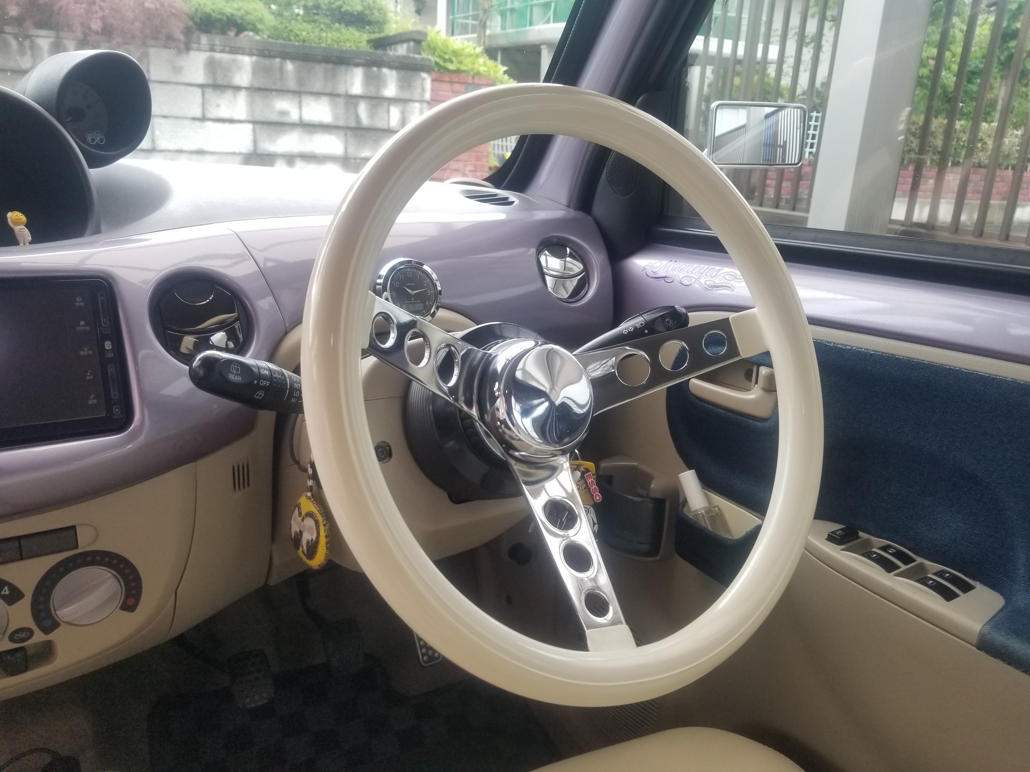 MOON EYES ホワイトビニールグリップ ステアリングホイール のパーツ