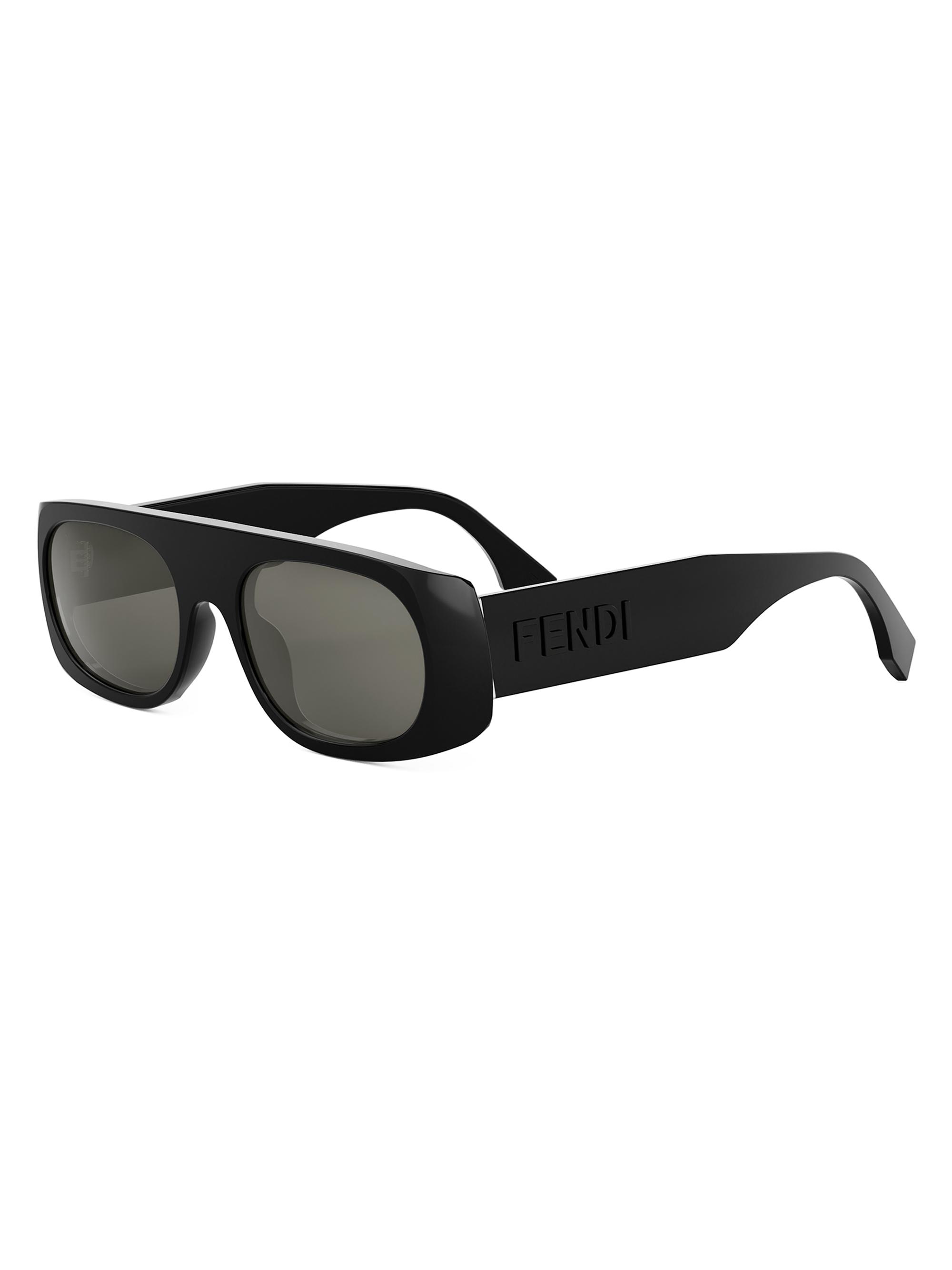 Fendi Signature 53MM Rectangular Sunglasses | Saks Fifth Avenue