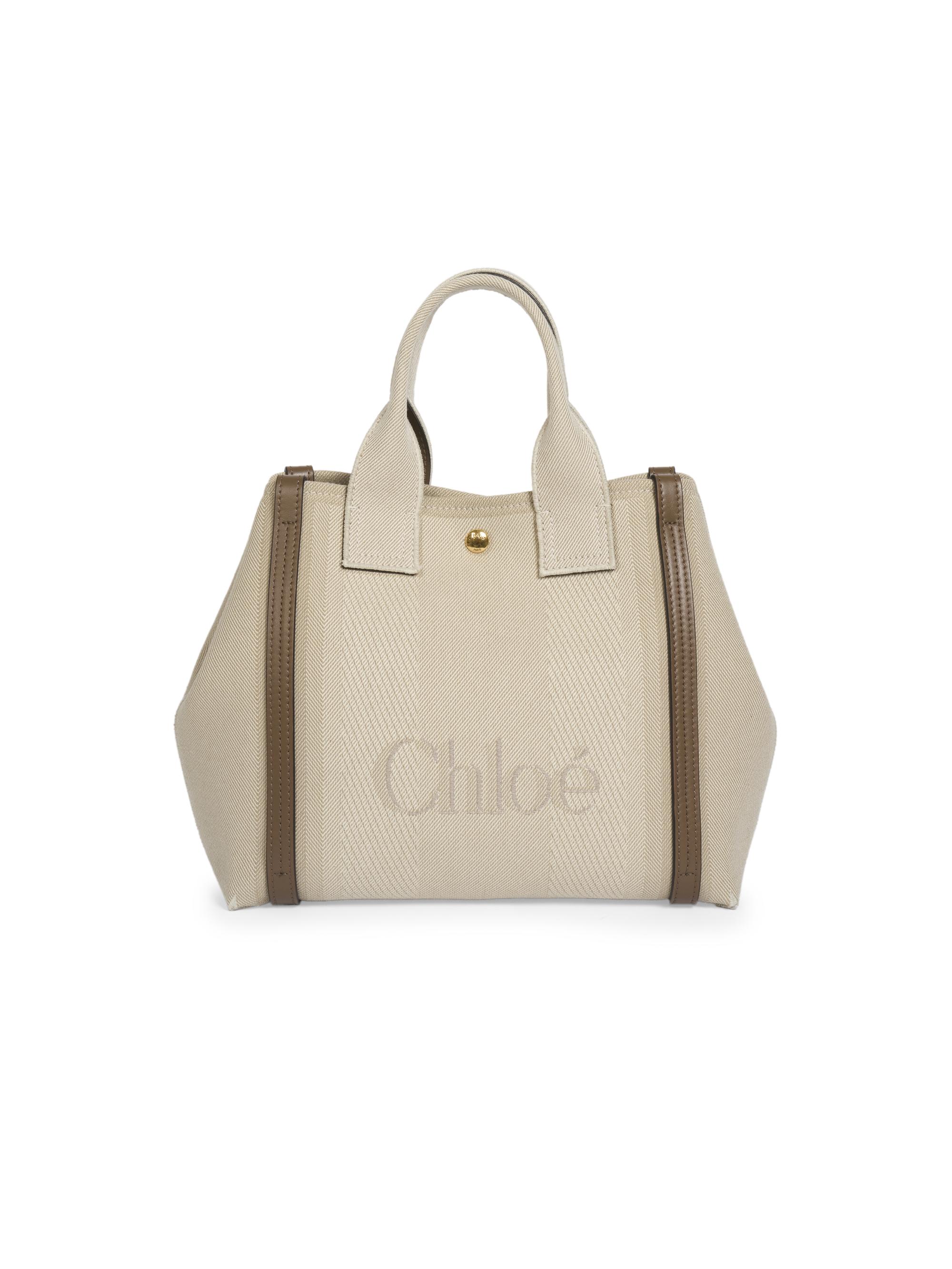 Chloé Medium Logo Canvas & Leather Tote Bag | Saks Fifth Avenue
