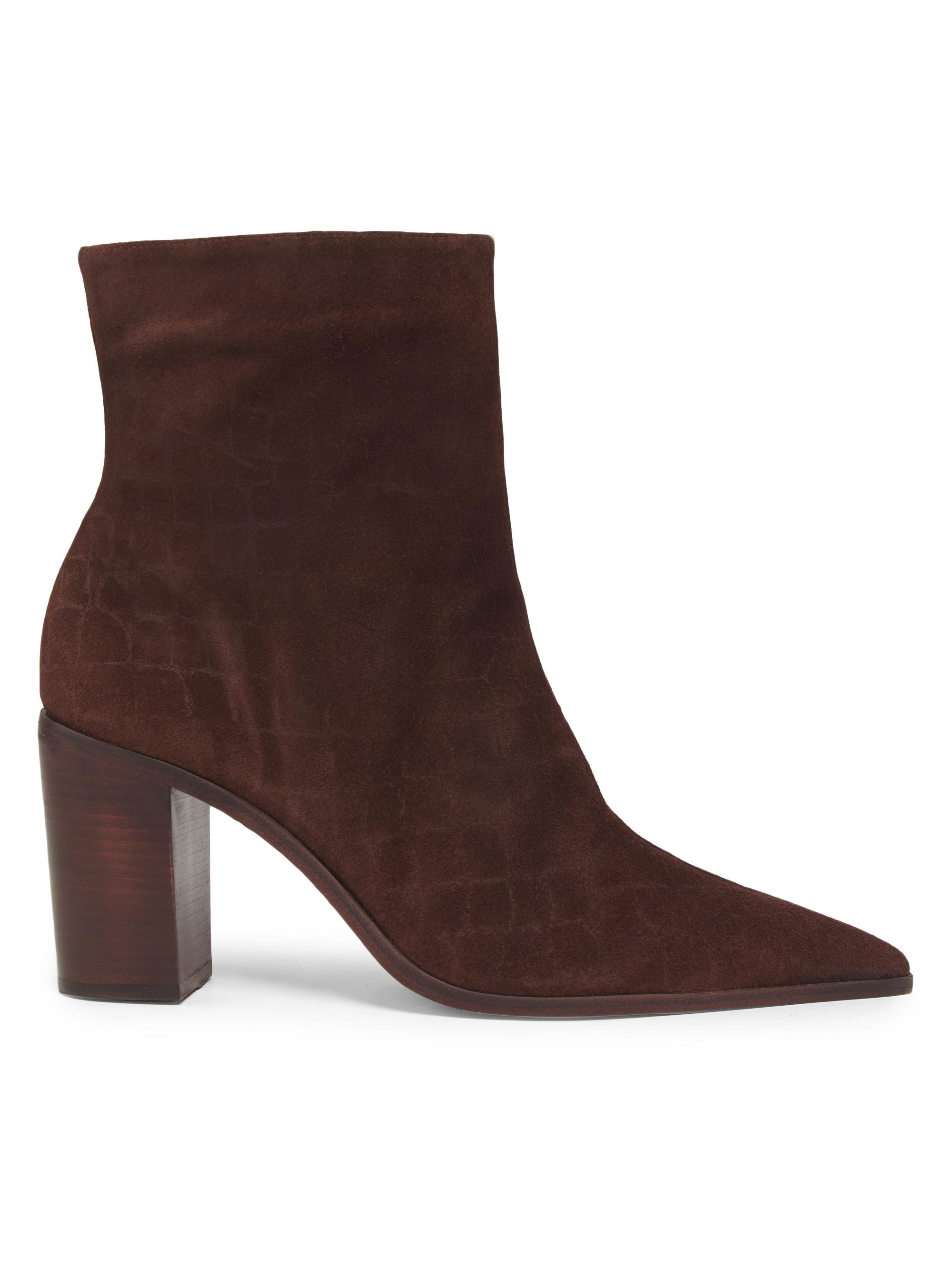 Tory Burch Turnlock 75MM Suede Ankle Boots | Saks Fifth Avenue