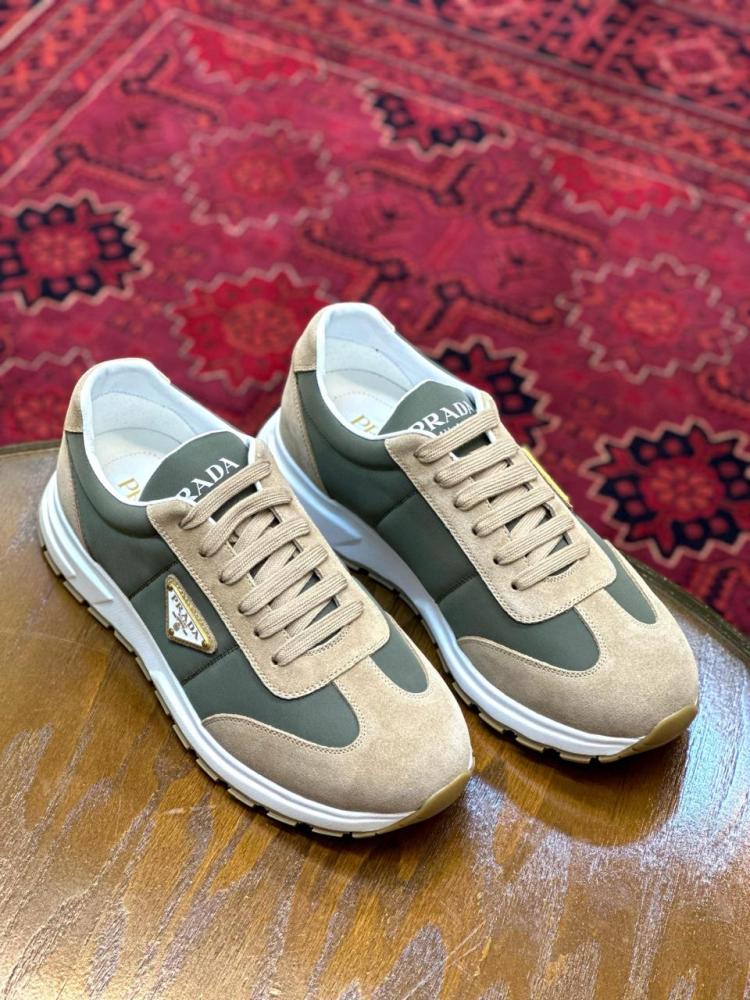 Prada Prax 01 Men's Beige and Olive Daily Comfort Shoes - E-SEVEN