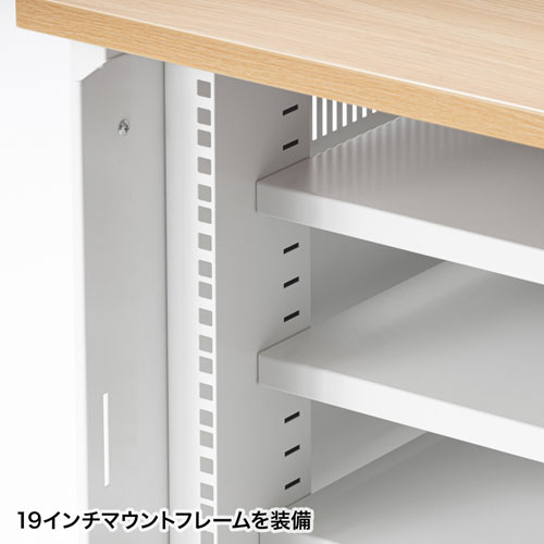 CP-502【19インチマウントボックス（12U・D600・木目天板×ホワイト