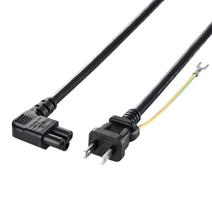 KB-DM3L-1【電源コード（3P・L型コネクタ・1m）】アース付きメガネ型