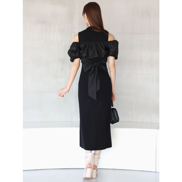 異素材ドッキングナローニットワンピース[品番：MKSW0055968