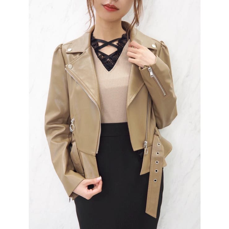 ペプラムライダースジャケット[品番：MKSW0039378]｜EATME（イートミー