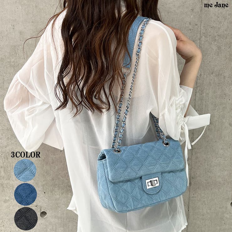 キルティングチェーンデニムショルダーバッグ[品番：MJNW0003319]｜me