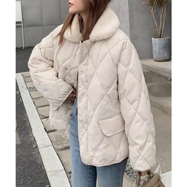 中綿キルティングジャケット 韓国アウター[品番：II000011276