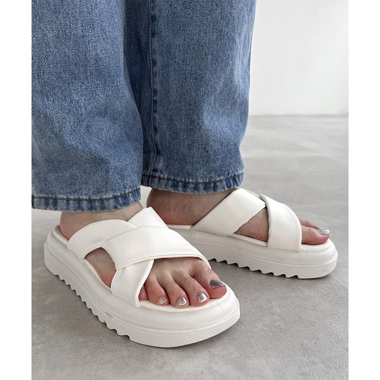 厚底サンダル レディースフラットサンダル[品番：II000010378