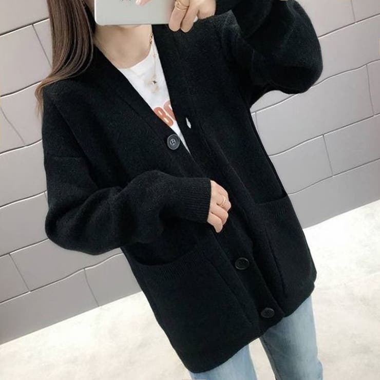 ニットカーディガン レディース秋冬羽織り[品番：II000009542