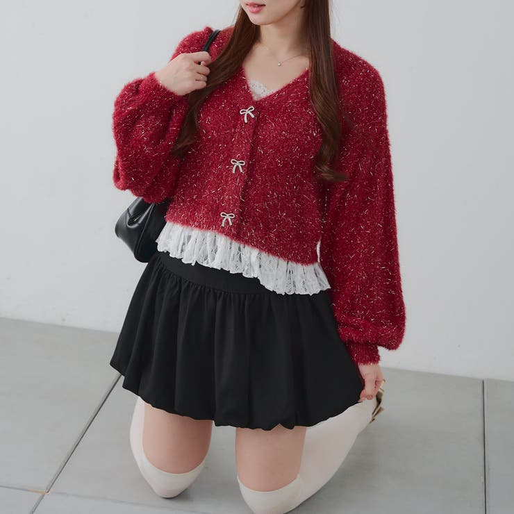 5色展開】裾レースリボン釦カーディガン[品番：OLOW0017121]｜RMAF