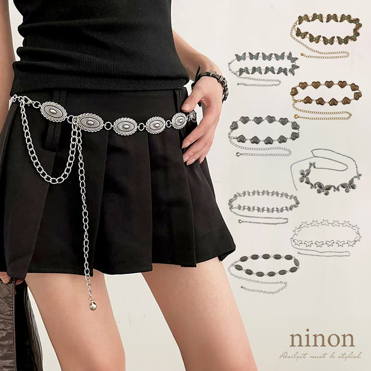 チェーンベルト レディース ベルト[品番：NNNA0003317]｜ninon（ニノン