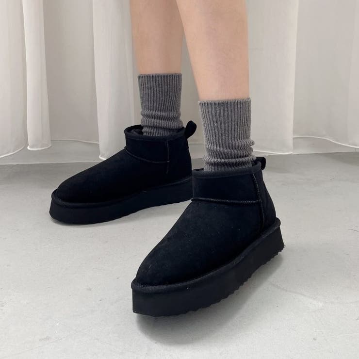 軽量 厚底 ムートンショートブーツ/35401[品番：ORTS0006052