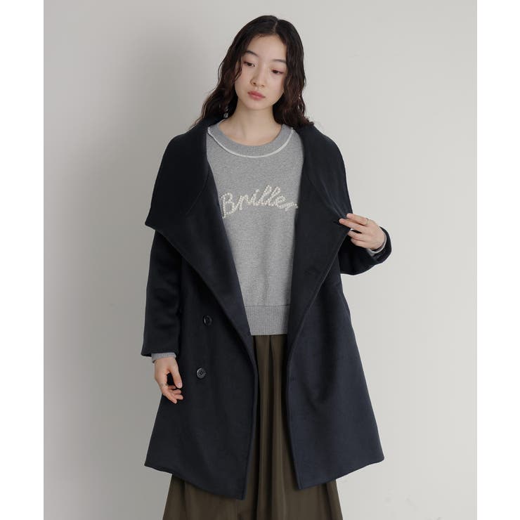 somari imaginationスタンドカラー主役ロングコート [品番