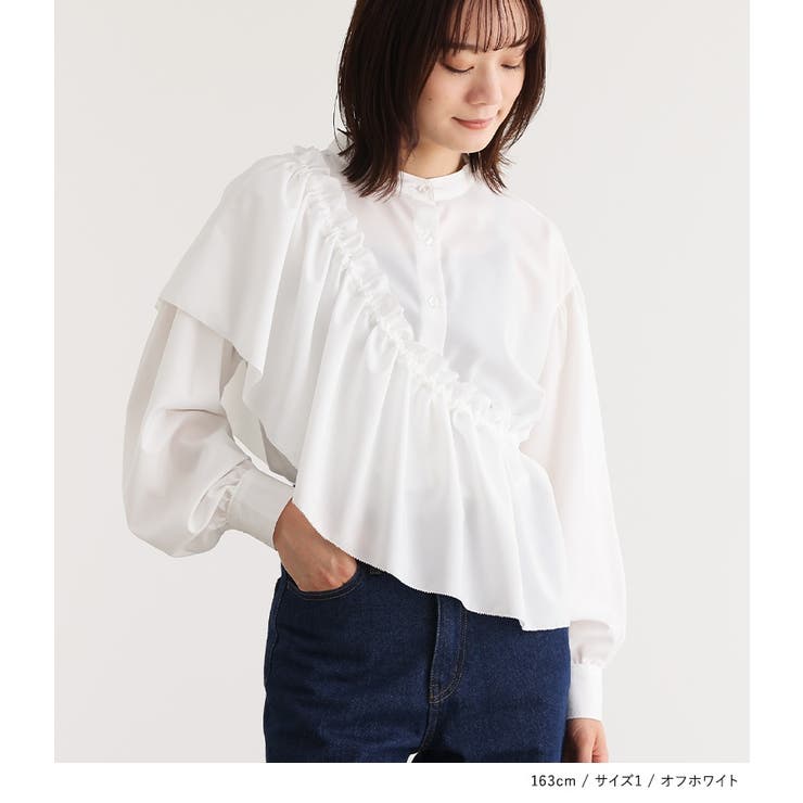 n'OrLABELフリル襟付きブラウス[品番：MITW0017457]｜osharewalker
