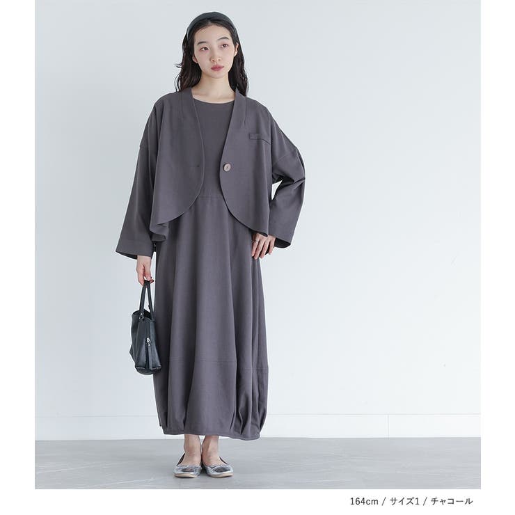 somari imaginationリネン混ジャケット＆ワンピースセットアップ[品番