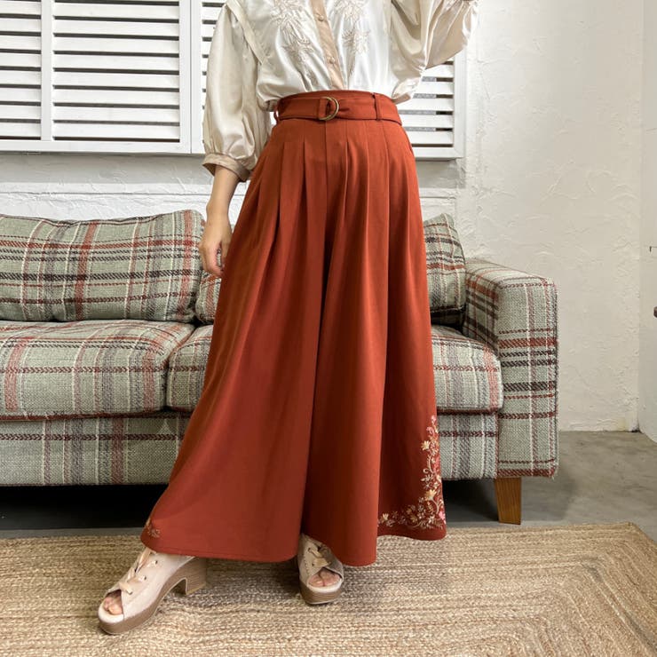 ボタニカルフラワー刺繍パンツ[品番：IGAW0001689]｜axes femme